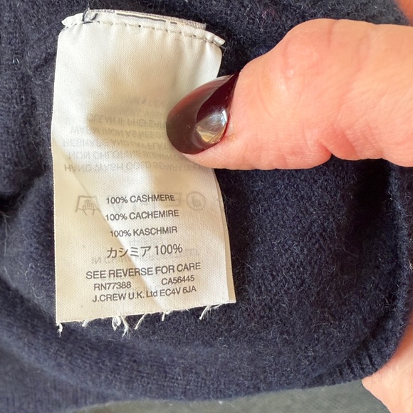 J. Crew 100% Cashmere Women's Navy Star Sweater - Picture 3 of 5